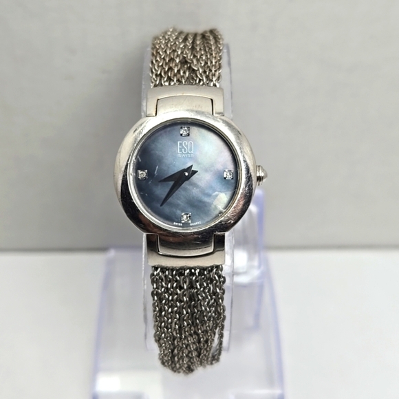 ESQ By Movado Swiss Watch New Battery Womens Quartz Stainless Steel Analog 23mm - Picture 1 of 10